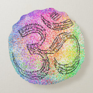 Rainbow Om Meditation Cushion Sierkussen Rond Kussen