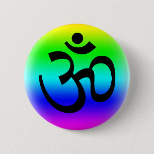 Rainbow Om Ronde Button 5,7 Cm
