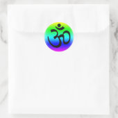 Rainbow Om Ronde Sticker (Tas)