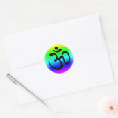 Rainbow Om Ronde Sticker (Envelop)