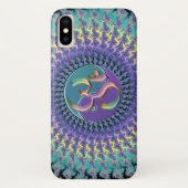 Rainbow Om Yin-Yang Fractal iPhone X Hoesje (Achterkant)