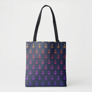 Rainbow Ombre Anchors Canvas tas