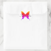 Rainbow Ombre Butterfly Dank u Ronde Sticker (Tas)