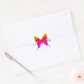 Rainbow Ombre Butterfly Dank u Ronde Sticker (Envelop)