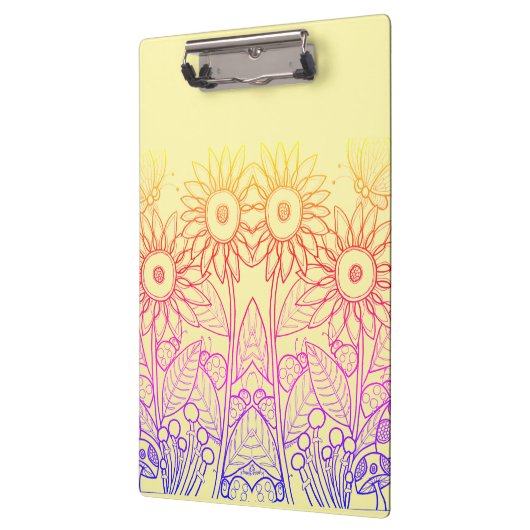 Rainbow Ombre Butterfly & Ladybugs Klembord (Links)