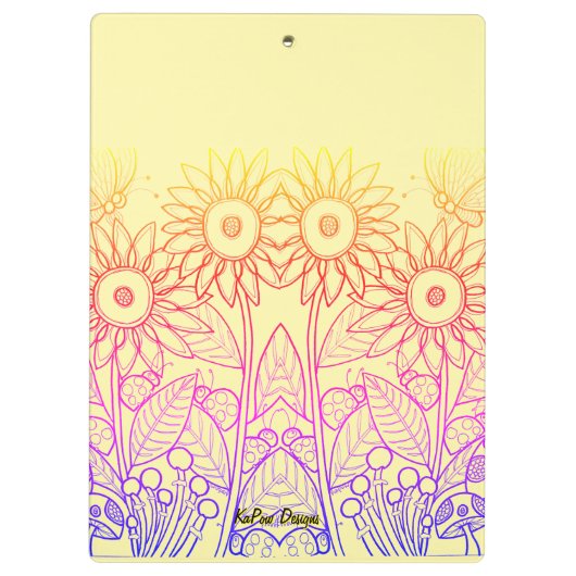 Rainbow Ombre Butterfly & Ladybugs Klembord (Achterkant)