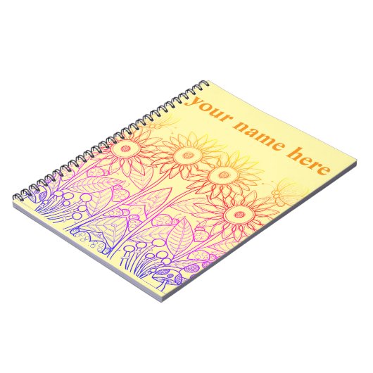 Rainbow Ombre Butterfly & Ladybugs Notitieboek (Linkerzijde)