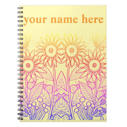 Rainbow Ombre Butterfly & Ladybugs Notitieboek (Voorkant)