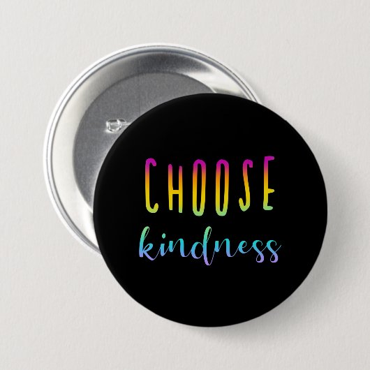 Rainbow Ombre Button "Kindness kiezen" (Voorkant /achterkant)