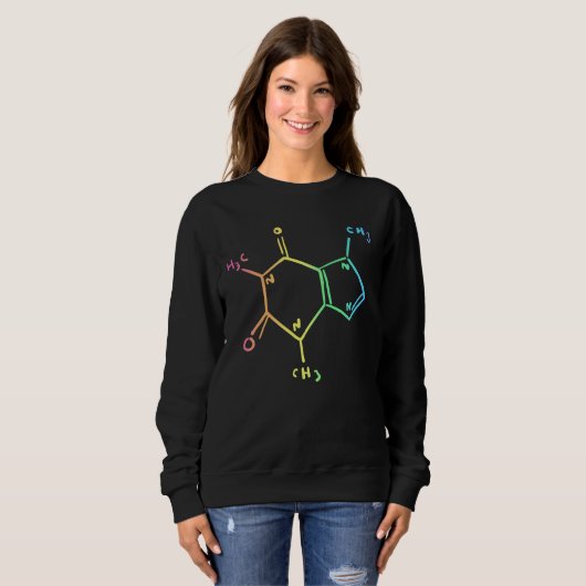 Rainbow Ombre Caffeine Molecule Sweatshirt (Voorkant volledig)