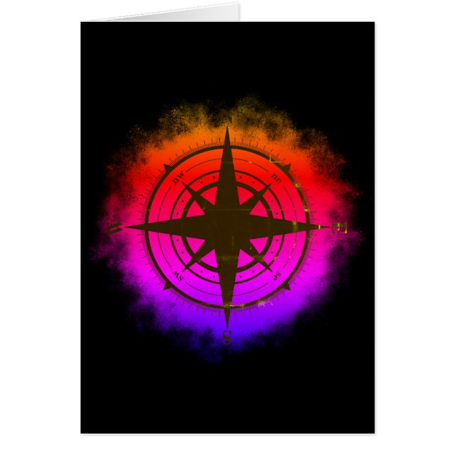 Rainbow Ombre Compass Star Silhouette (Voorkant)