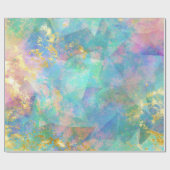 Rainbow Ombre en Gold Fire Opal Pattern Cadeaupapier (Vlak)