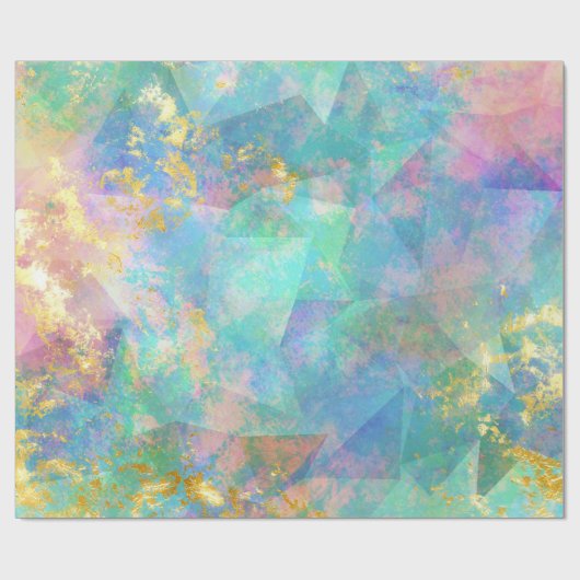 Rainbow Ombre en Gold Fire Opal Pattern Cadeaupapier (Vlak)