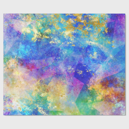 Rainbow Ombre en Gold Fire Opal Pattern Cadeaupapier (Vlak)