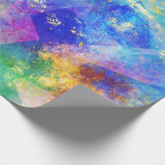 Rainbow Ombre en Gold Fire Opal Pattern Cadeaupapier (Hoek)