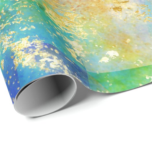Rainbow Ombre en Gold Fire Opal Pattern Cadeaupapier (Rol Hoek)