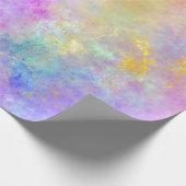 Rainbow Ombre en Gold Fire Opal Pattern Cadeaupapier (Hoek)