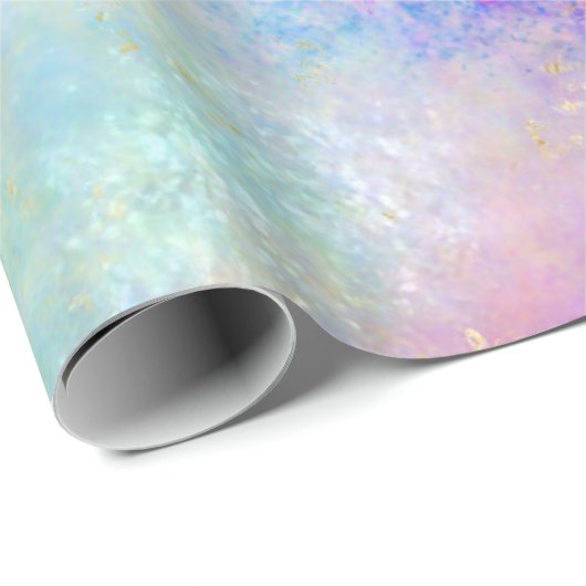 Rainbow Ombre en Gold Fire Opal Pattern Cadeaupapier (Rol Hoek)
