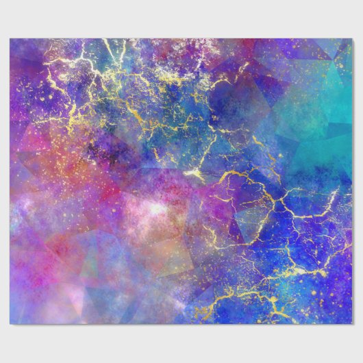 Rainbow Ombre en Gold Fire Opal Pattern Cadeaupapier (Vlak)