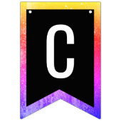 Rainbow Ombre Faux Glitter Graduation Party Vlaggetjes (Tweede vlag)