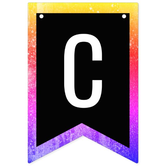 Rainbow Ombre Faux Glitter Graduation Party Vlaggetjes (Tweede vlag)