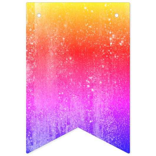 Rainbow Ombre Faux Glitter Graduation Party Vlaggetjes (Eerste vlag)
