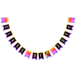 Rainbow Ombre Faux Glitter Graduparty  Vlaggetjes