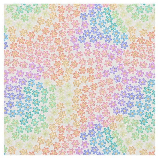 Rainbow Ombre Flowers Pattern Stof (Close Up)