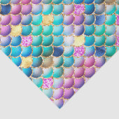 Rainbow Ombre Folie & Gold Glitter Mermaid Scales Tissuepapier (Detail)