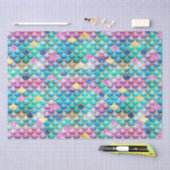 Rainbow Ombre Folie & Gold Glitter Mermaid Scales Tissuepapier (Craft)