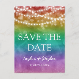 Rainbow Ombre Gay Wedding Save the Date Briefkaart