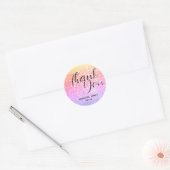 Rainbow Ombre Glitter Crystal Bokeh Dank u Ronde Sticker (Envelop)