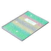 Rainbow Ombre Glitter Naam en onderwerp Notitieboek (Linkerzijde)