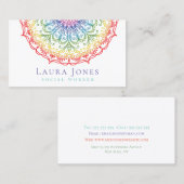 Rainbow Ombre Gradatie Mandala Gezondheid Wellness Visitekaartje (Voorkant / Achterkant)