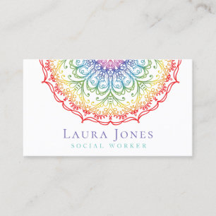 Rainbow Ombre Gradatie Mandala Gezondheid Wellness Visitekaartje