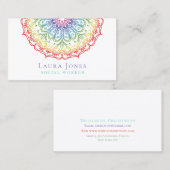 Rainbow Ombre Gradation Mandala Dames Stylist Visitekaartje (Voorkant / Achterkant)