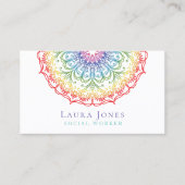 Rainbow Ombre Gradation Mandala Dames Stylist Visitekaartje (Voorkant)