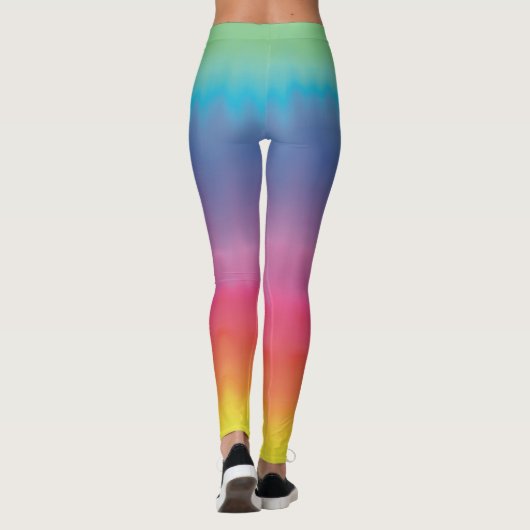 Rainbow Ombré Handgeschilderde kunst van Heva Weva Leggings (Achterkant)