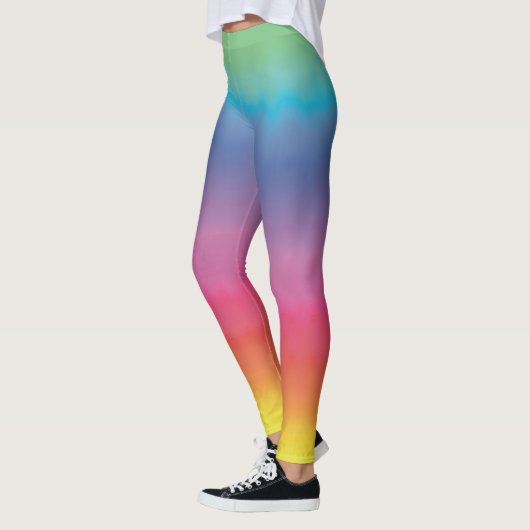 Rainbow Ombré Handgeschilderde kunst van Heva Weva Leggings (Links)