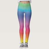 Rainbow Ombré Handgeschilderde kunst van Heva Weva Leggings (Voorkant)
