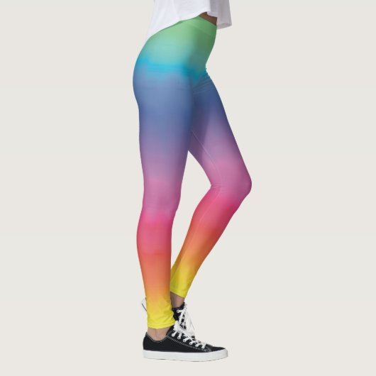 Rainbow Ombré Handgeschilderde kunst van Heva Weva Leggings (Rechts)