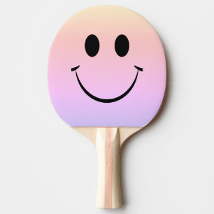 Rainbow Ombre Happy Face Ping Pong Paddle Tafeltennisbatje