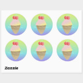 Rainbow Ombre Ice Cream Cone Ronde Sticker (Vel)
