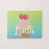 Rainbow Ombre Ice Cream Girl Name Legpuzzel (Horizontaal)