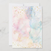 Rainbow Ombre Kleurrijke Pastel Glitter 1e Verjaar Kaart (Achterkant)