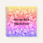 Rainbow ombre leaf mandala notitieboek (Voorkant)
