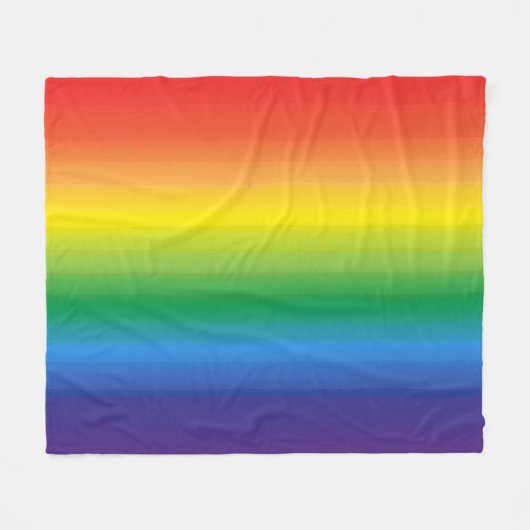 Rainbow Ombre LGBTQ Pride Colorful Fleece Deken (Voorkant (Horizontaal))