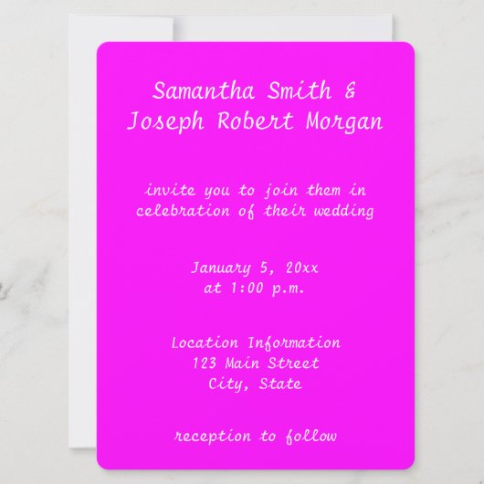 Rainbow Ombre Magenta Wedding Kaart (Voorkant)