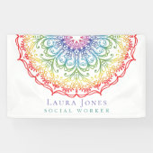 Rainbow Ombre Mandala Dames Pride Conventie Spandoek (Horizontaal)