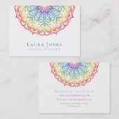 Rainbow Ombre Mandala Dames Pride Hair Stylist Visitekaartje (Voorkant / Achterkant)